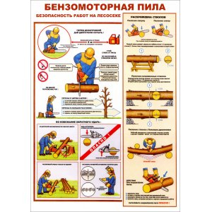 Плакат "Бензомоторная пила"