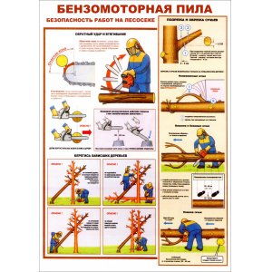 Плакат "Бензомоторная пила"