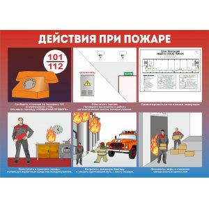 Плакат "Действия при пожаре"