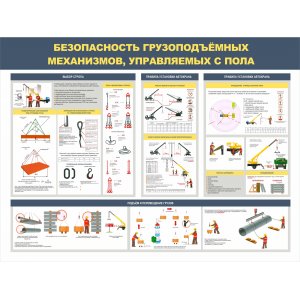 Стенд "Безопасность грузоподъёмных механизмов,управляемых с пол"
