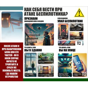 Стенд "Как вести себя при атаки беспилотника"