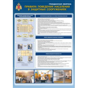 Стенд "Правила поведения населения в защитных сооружениях"