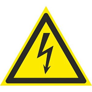 Знак безопасности Опасность поражения электрическим током W08 (100х100 мм