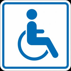 Знак И13 "Доступность для инвалидов в креслах колясках", 150x150 мм, ПЭТ 2мм, клеевой слой, тактильная, лазерная резка, лак