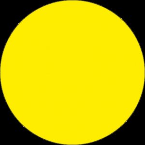 Знак И16 Жёлтый круг самоклеющийся Д=150мм.