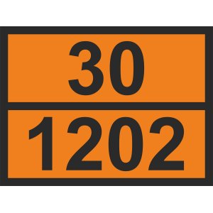 Знак ООН"30/1202. Дизель", 300х400 мм (пример)