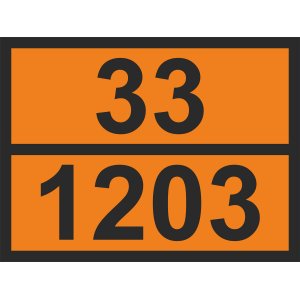 Знак ООН "33/1203. Бензин", 300х400 мм, пленка (пример)