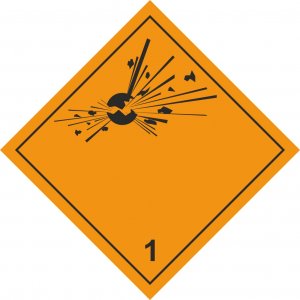 Знак опасности O1, "Взрывчатые вещества и изделия", 250х250 мм, пленка