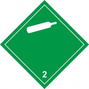 Знак опасности O2.2.2, "Невоспламеняющиеся, нетоксичные газы", 250х250 мм, пленка