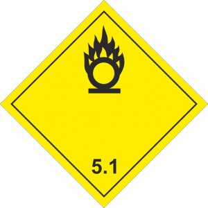 Знак опасности O5.1, "Окисляющиеся вещества", 250х250 мм, плёнка