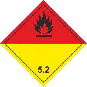 Знак опасности O5.2.1, "Органические пероксиды", 250х250 мм, пленка