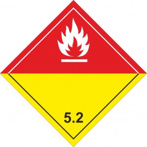 Знак опасности O5.2.2, "Органические пероксиды", 250х250 мм, пленка