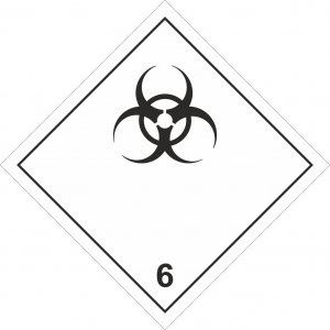 Знак опасности O6.2, "Инфекционные вещества", 250х250 мм, СКП, пленка