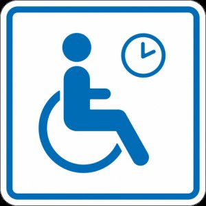 Знак ТП4.3 "обозначения места кратковременного отдыха или ожидания для инвалидов ", 150x150 мм, ПЭТ 2мм, клеевой слой, тактильная, лазерная резка, лак