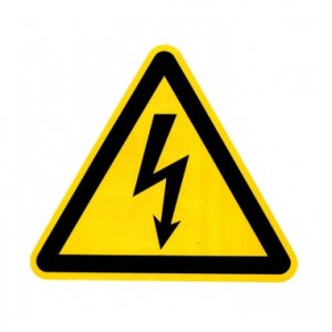Знак W 08 "Опасность поражения электротоком", 200*200 мм