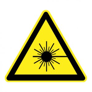 Знак W 10 "Опасно. Лазерное излучение.", 200*200 мм